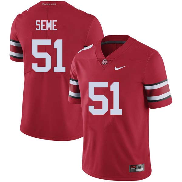 Men #51 Nick Seme Ohio State Buckeyes College Football Jerseys Sale-Red